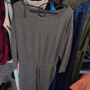 Express Charcoal Long Sleeve Dress